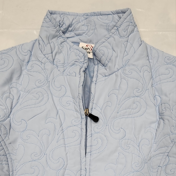 High fever light blue quilted jacket with pockets women's size Large - Picture 2 of 8